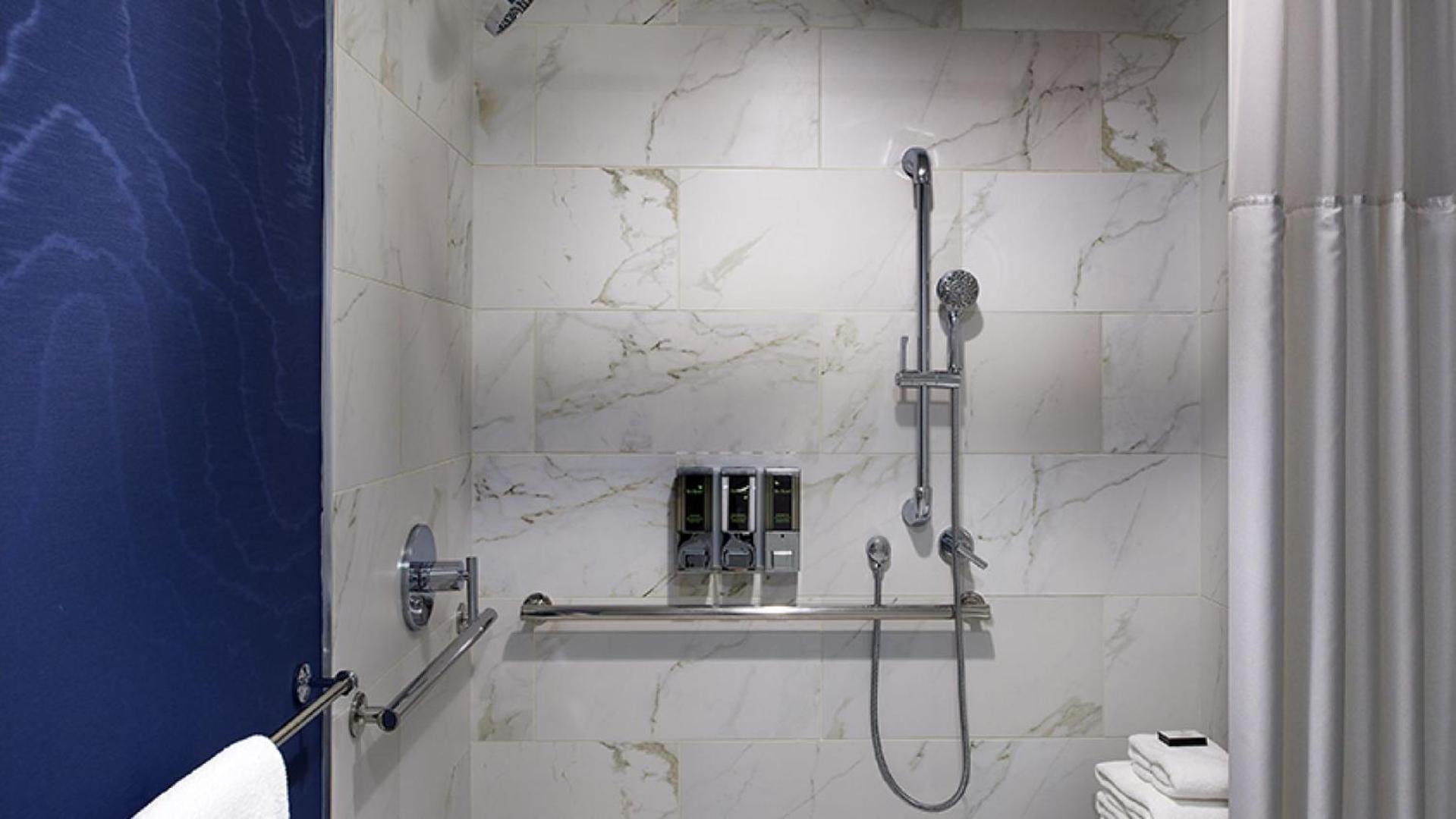 Kamer met Kingsize Bed en Rolstoeltoegankelijke Douche - Geschikt voor Gasten met een Lichamelijke Beperking